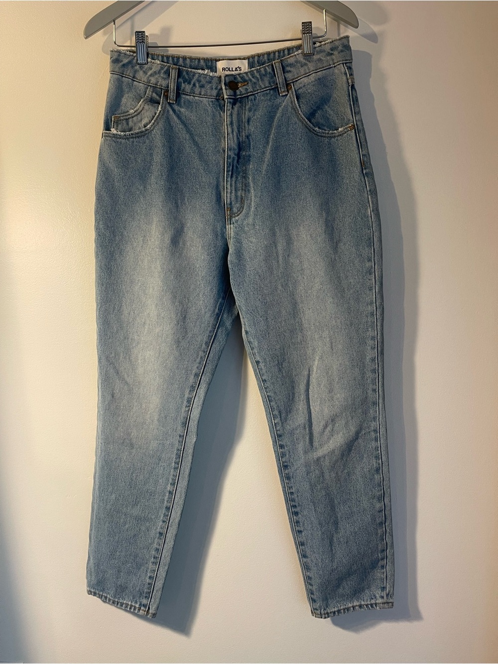 Rollas Dusters High Rise Slim Light Wash Rigid Denim Jeans 31